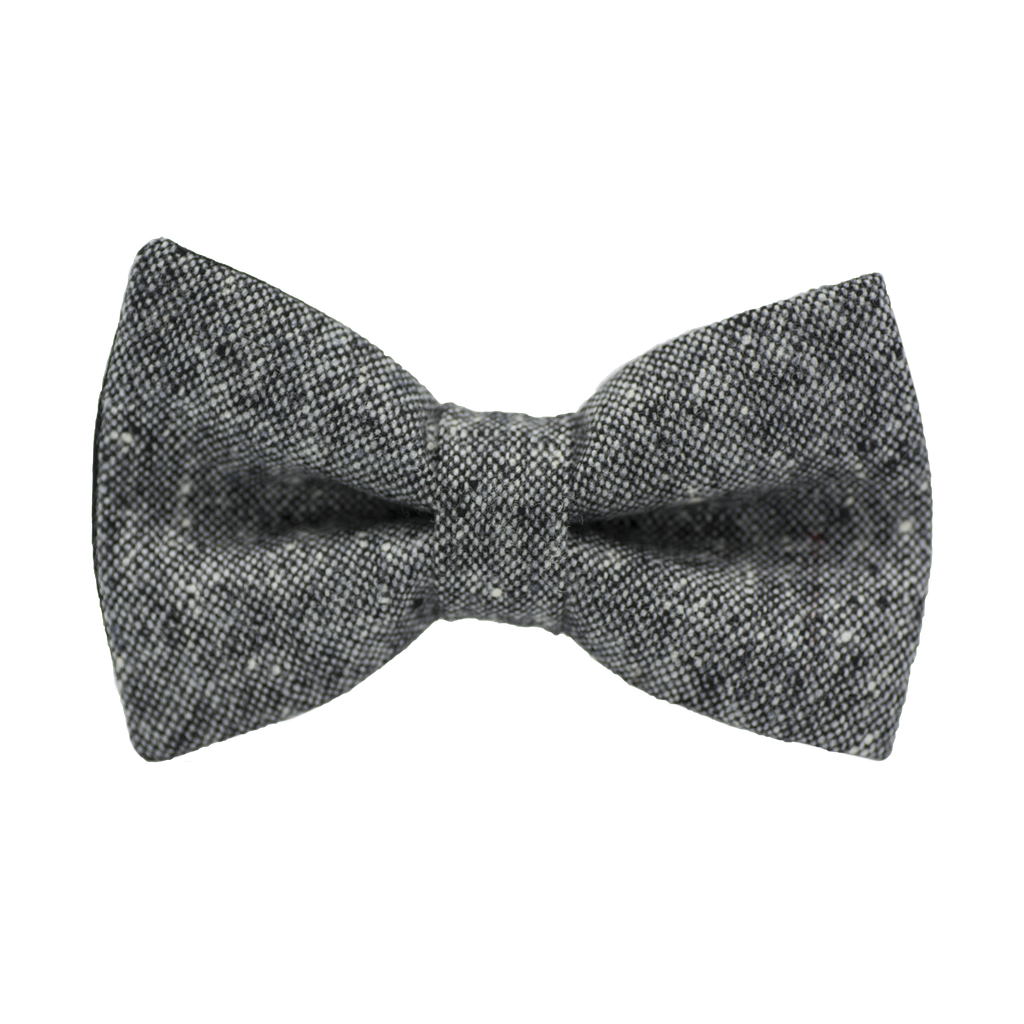 Noeud papillon en tweed "Edimbourg" caviar Oxford gris anthracite