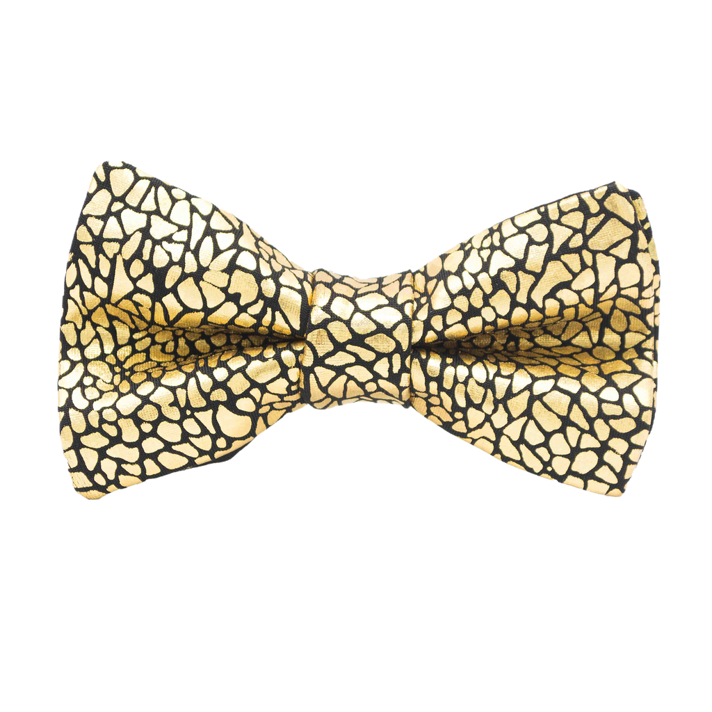 Noeud papillon "Pépite d'Or" petits motifs dorés