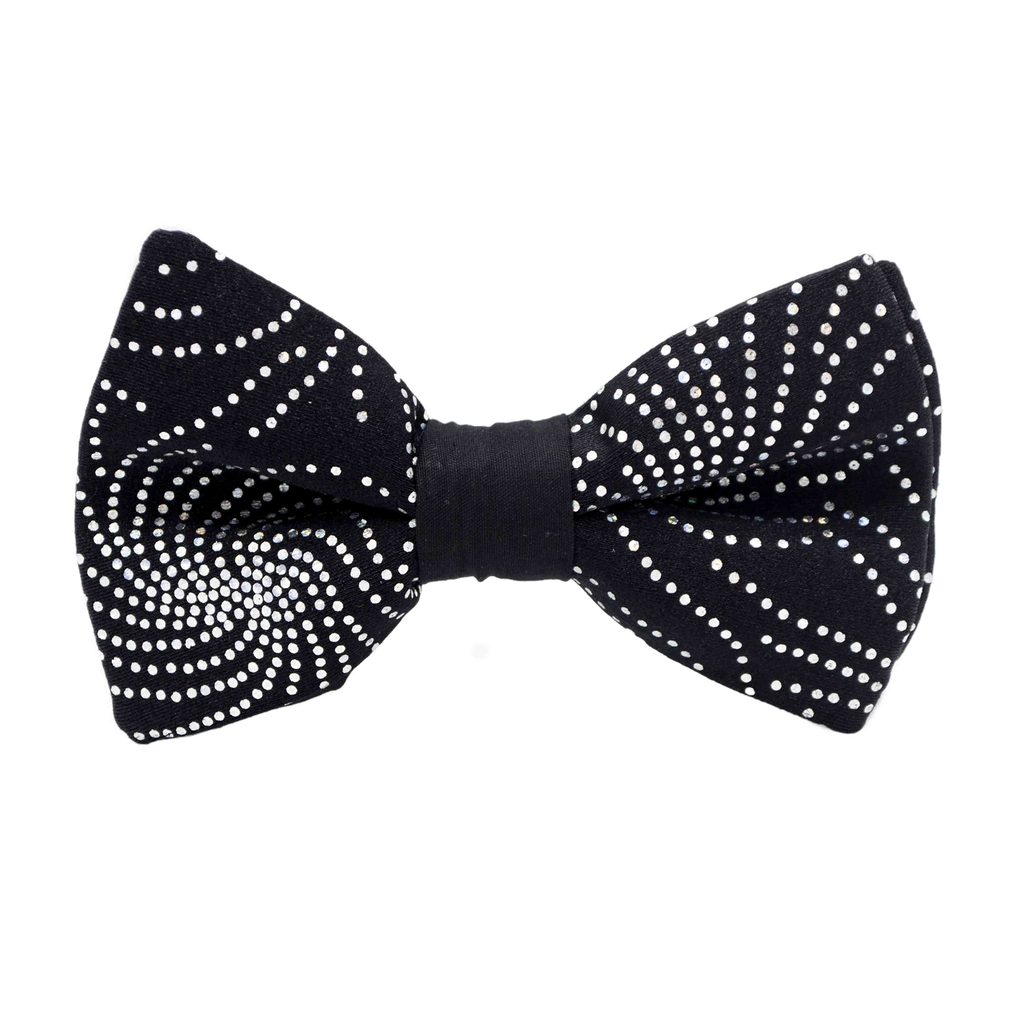 Noeud papillon "Constellation" spirales à brillants argentés