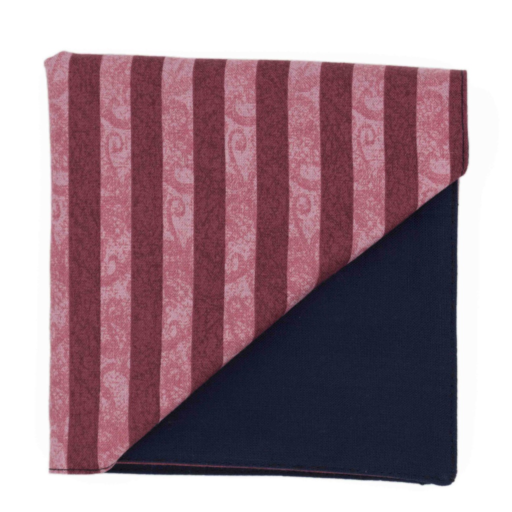 Pochette "Sam" rayures rose et lie de vin