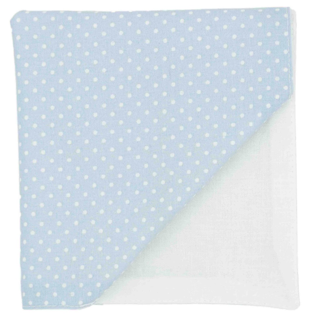 Pochette "Little Dots" petits pois blancs sur fond bleu ciel