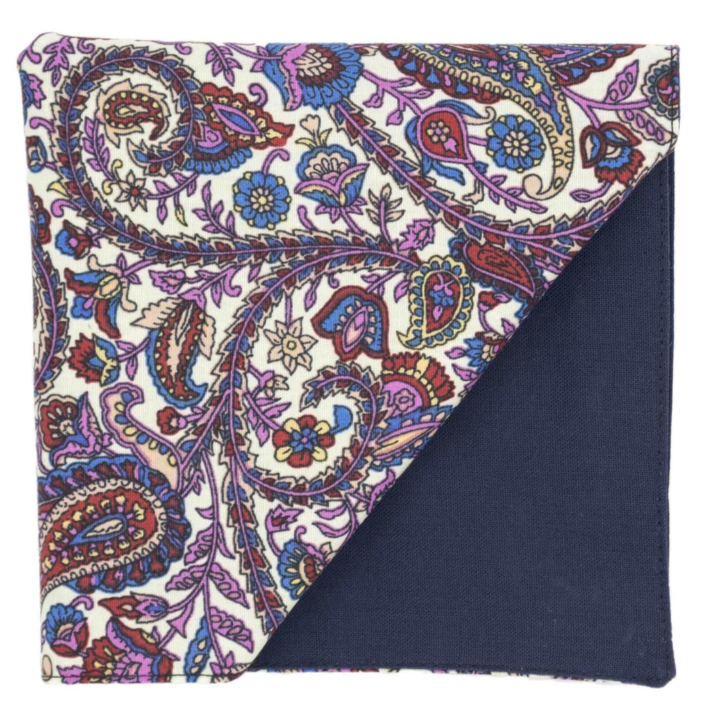 Pochette "Funky Flower" fleurs colorées sur fond blanc