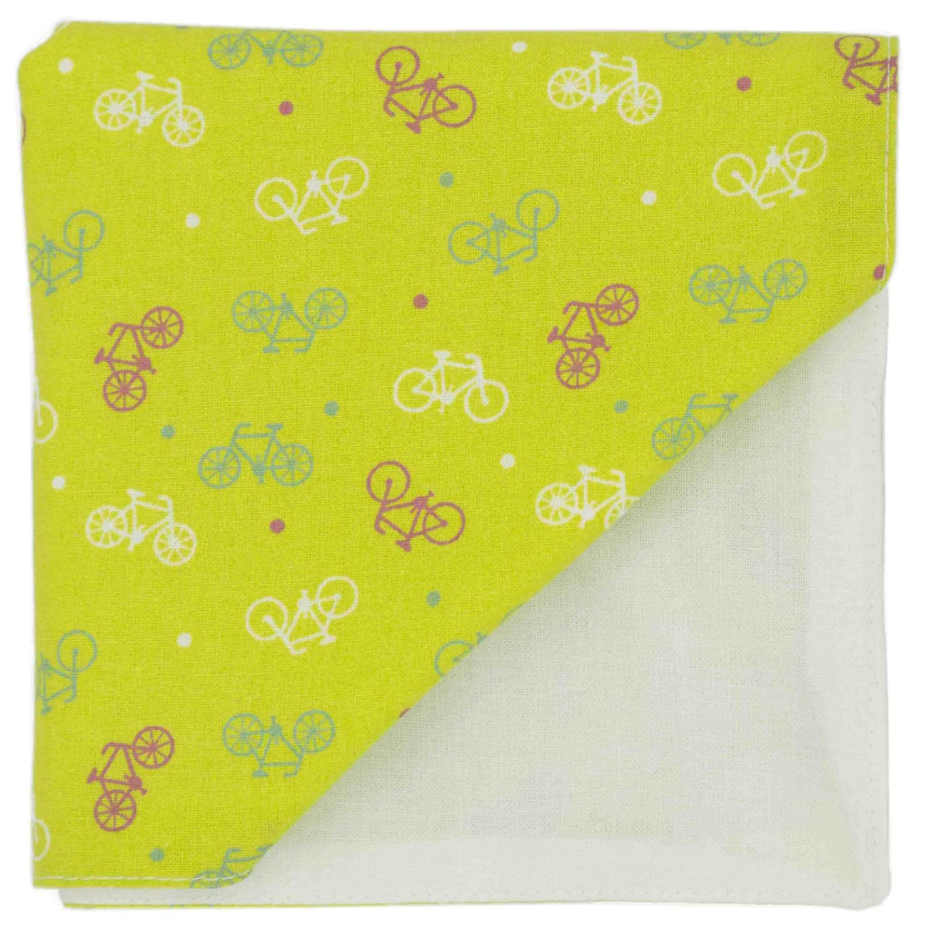 Pochette "Fixie" petits vélos sur fond vert pomme