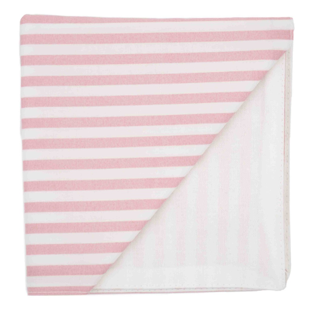 Pochette "Deauville" rayures blanches et roses