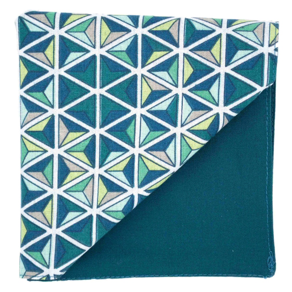Pochette japonais "Prisme" vert d'eau
