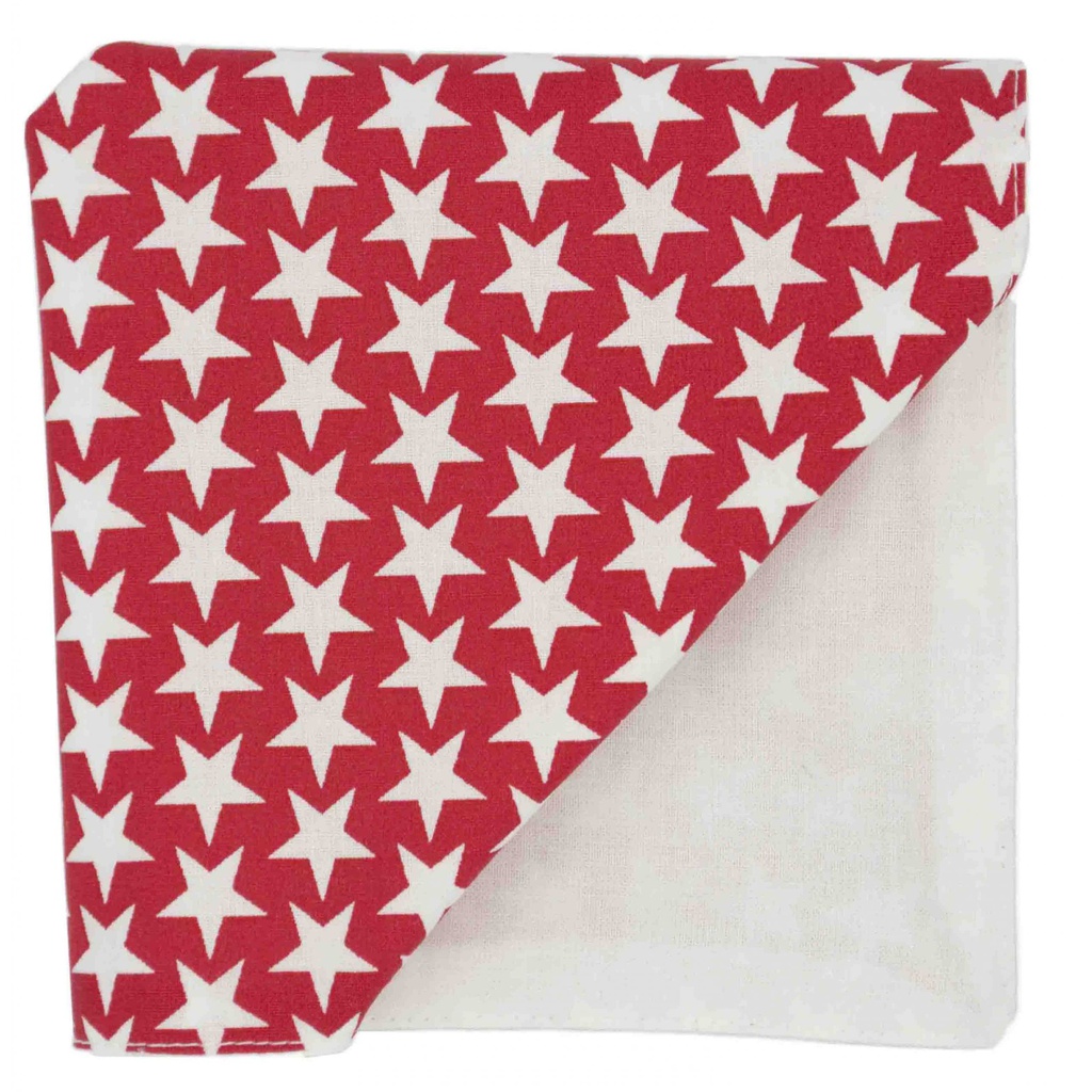 Pochette "California" étoiles blanches sur fond rouge