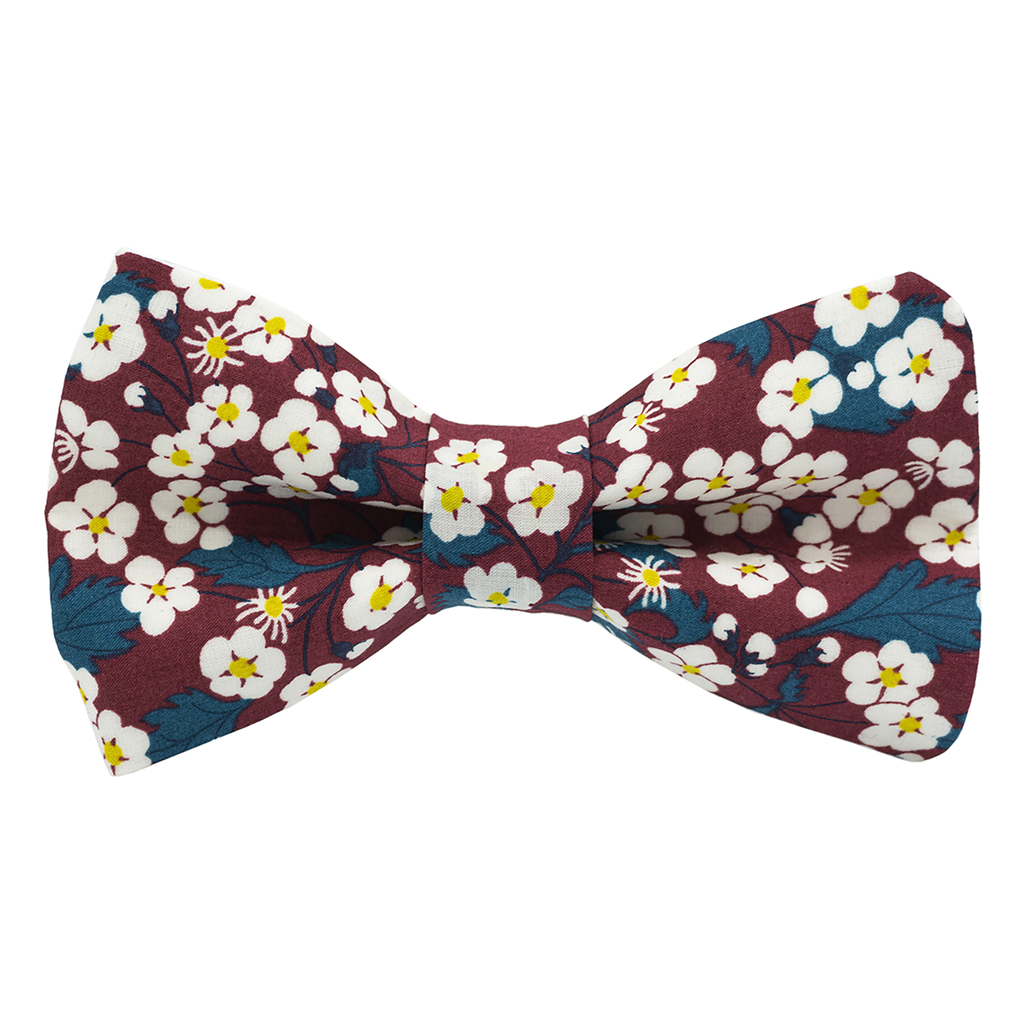 Noeud papillon Liberty "Mitsi" bordeaux