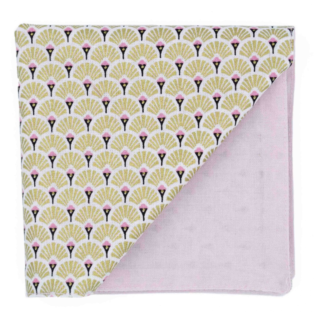 Pochette japonais "Éventails" doré