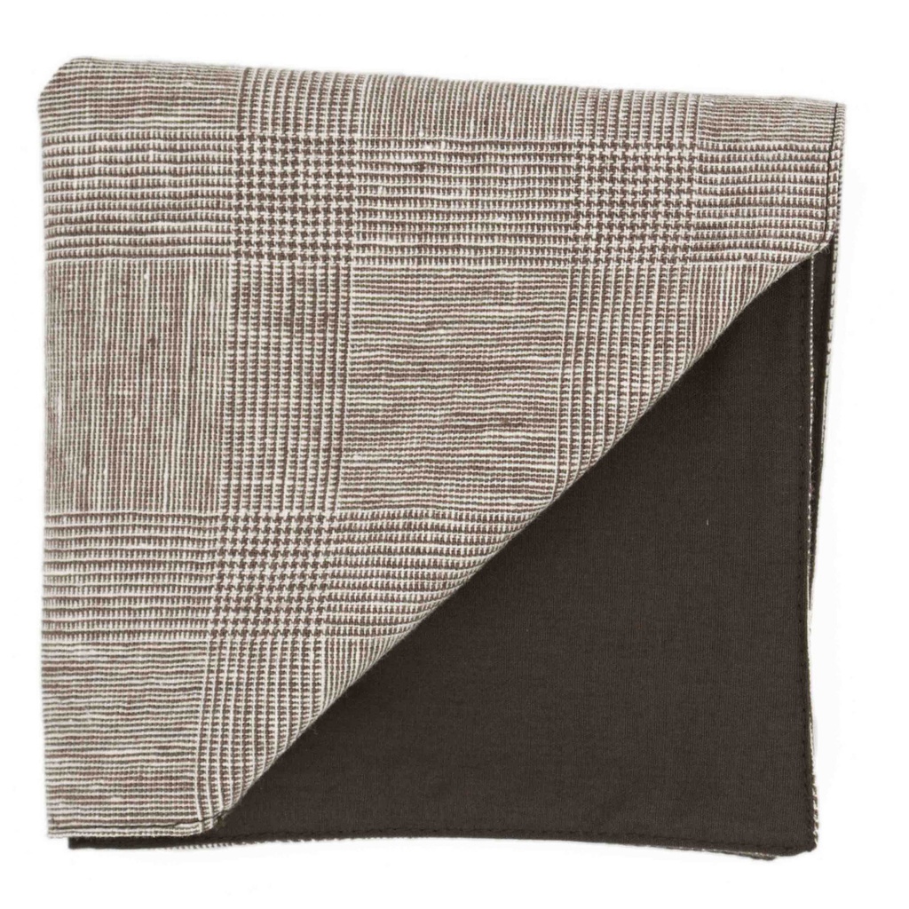 Pochette Tartan "Gainsbourg" prince de galles marron
