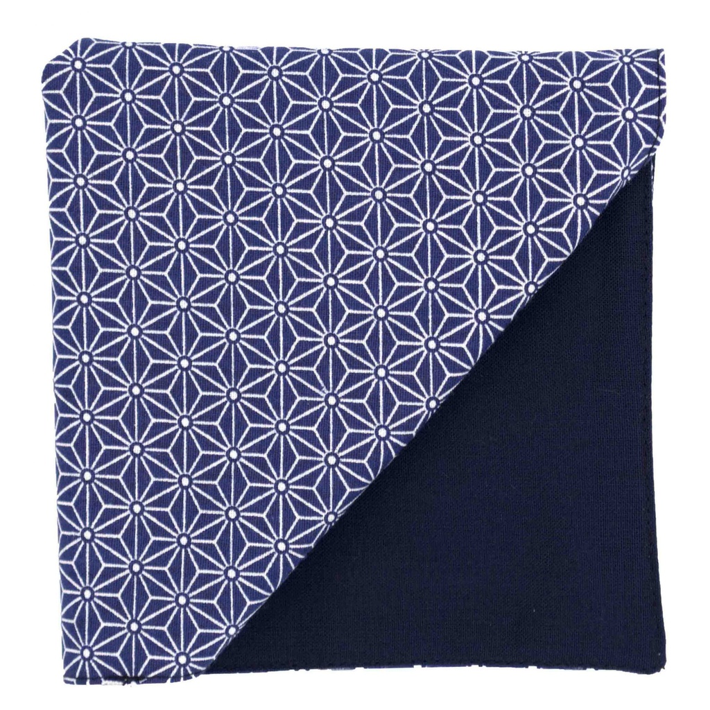 Pochette japonais "Asanoha" bleu marine