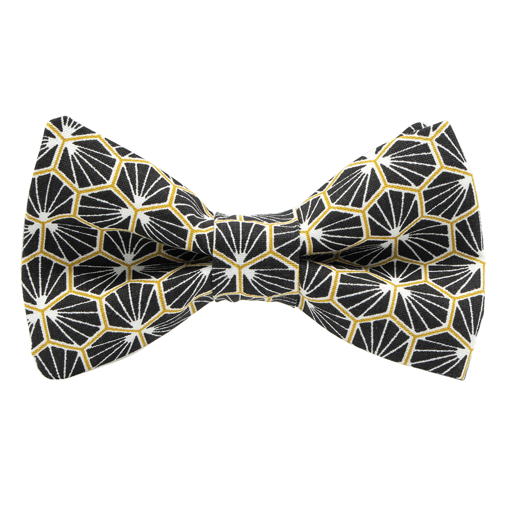 Noeud papillon japonais "Polygone" noir