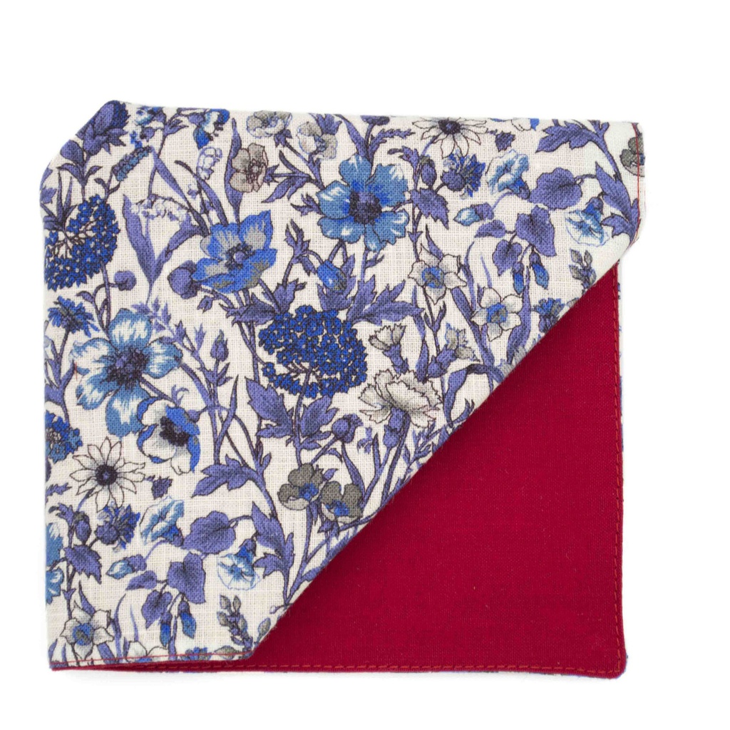 Pochette Liberty lin "Rachel" bleue
