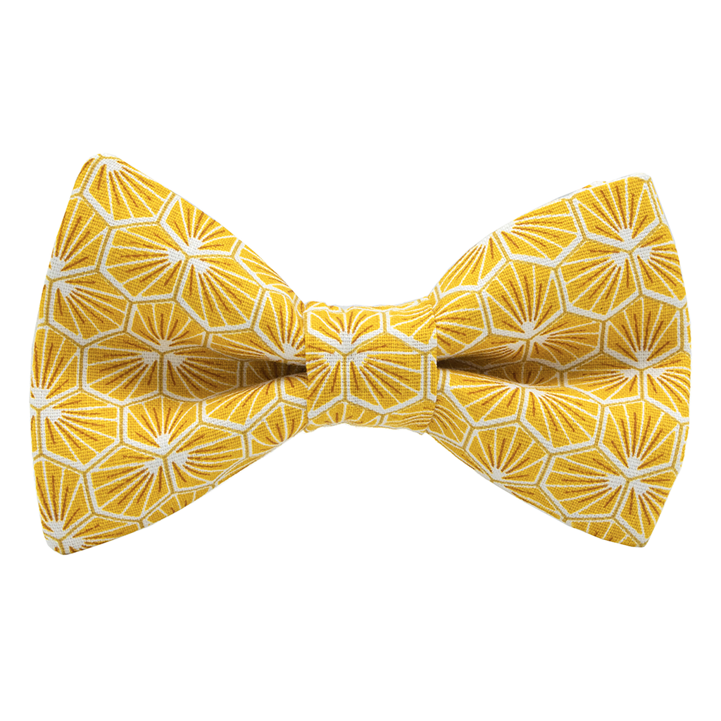 Noeud papillon japonais "Polygone" jaune