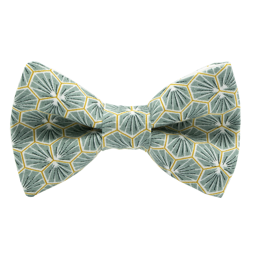 Noeud papillon japonais "Polygone" gris
