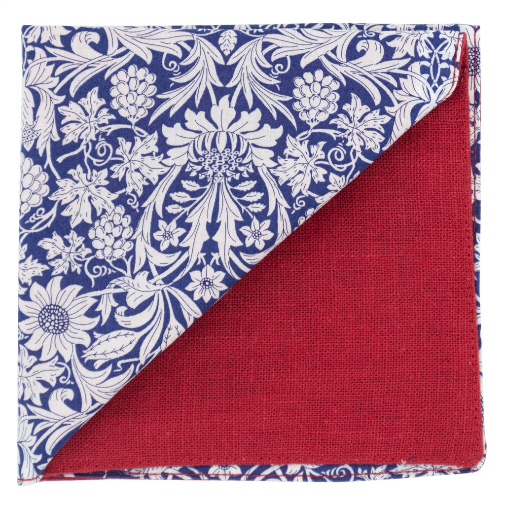 Pochette Liberty "Mortimer" bleue et blanche