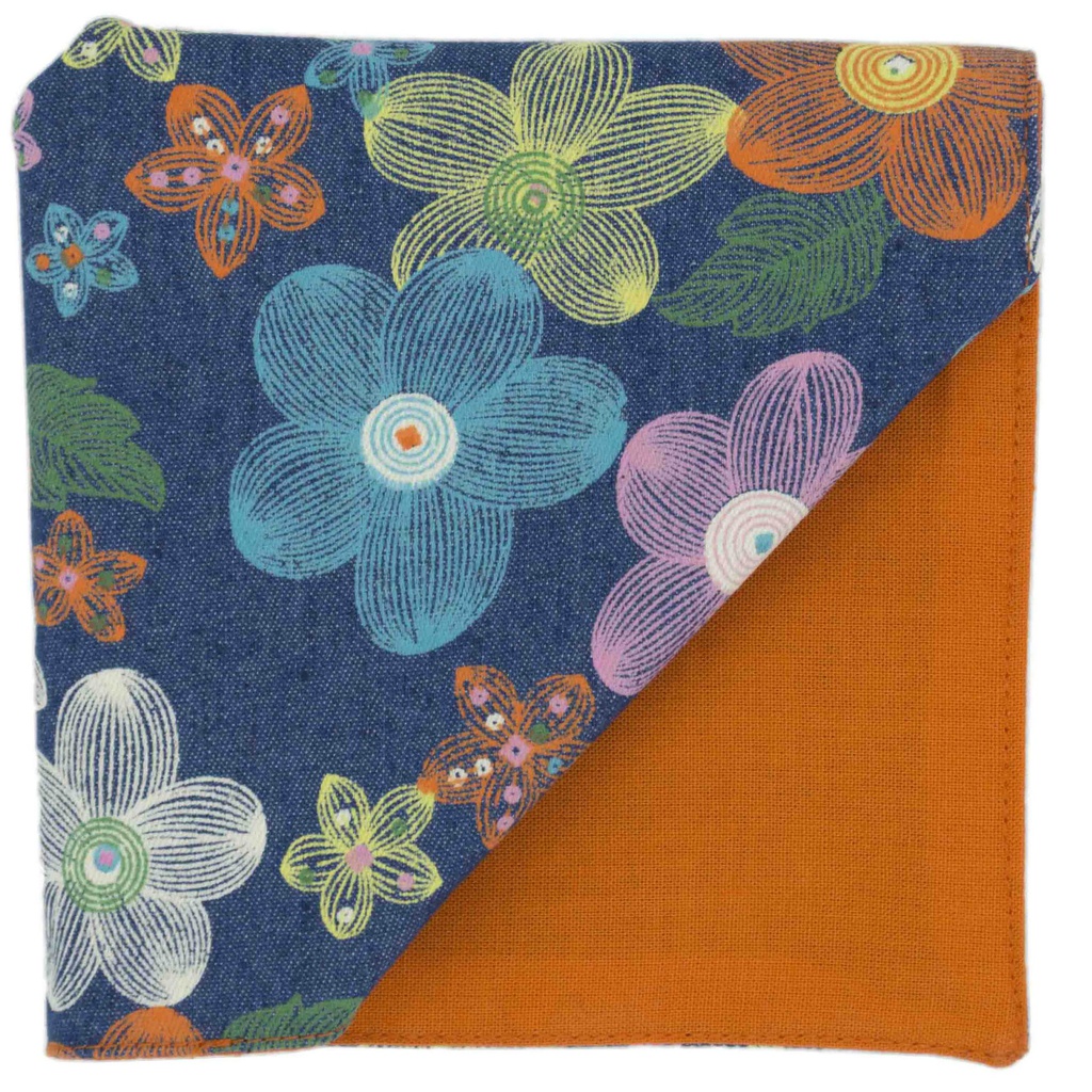 Pochette jean "Woodstock Spirit" fleurs colorées
