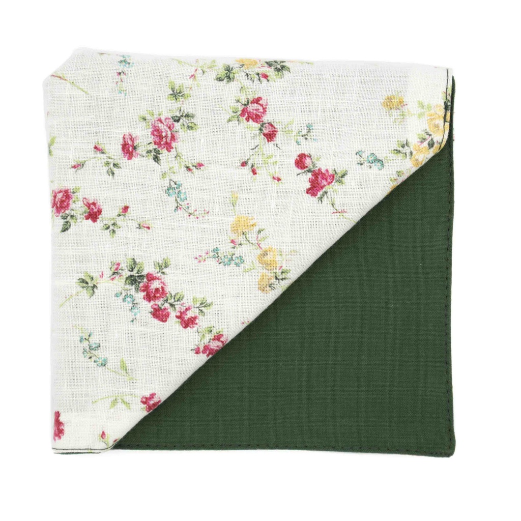 Pochette Liberty lin "Elizabeth Conway" blanc cassé