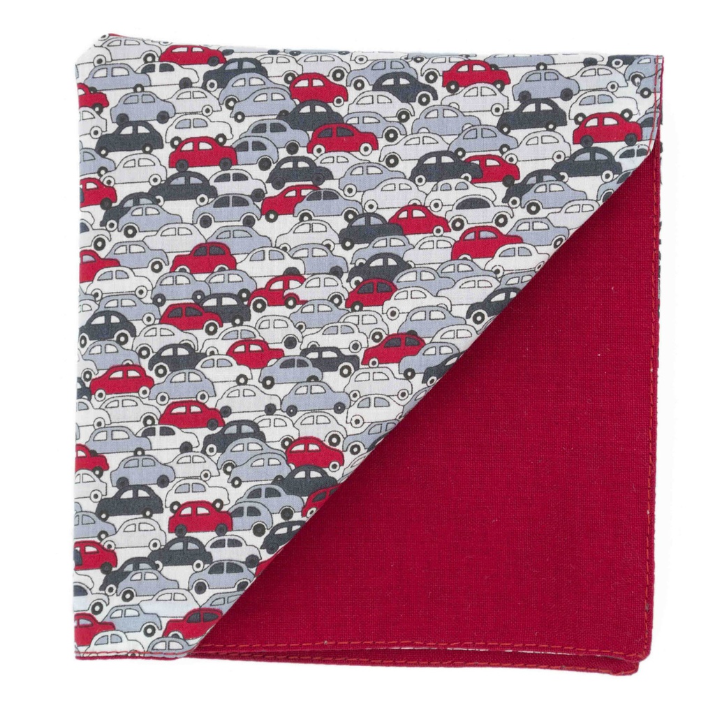 Pochette Liberty "Cars" grise et rouge