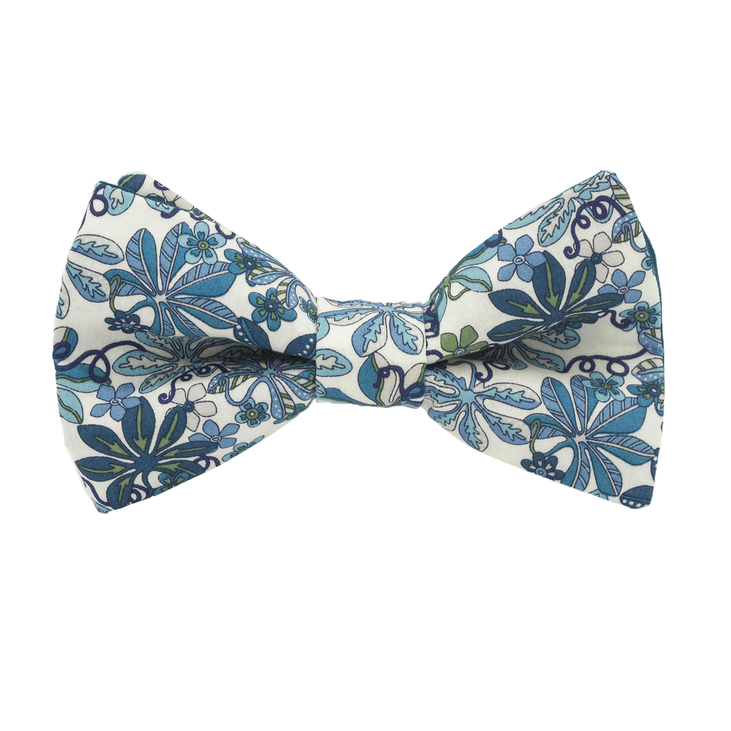 Noeud papillon Liberty "Tumbling Vine" turquoise
