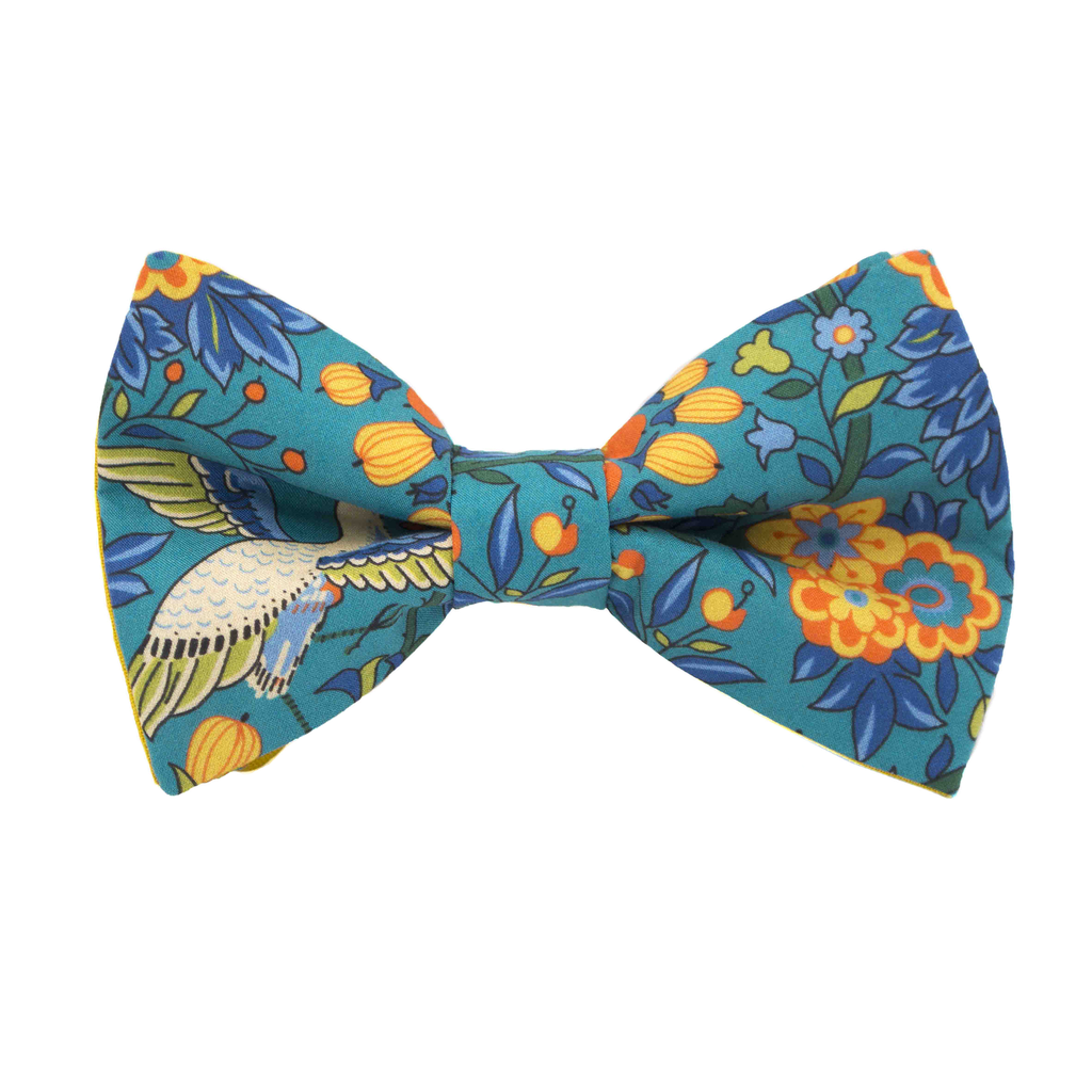 Noeud papillon Liberty "Dante's Paradise" turquoise