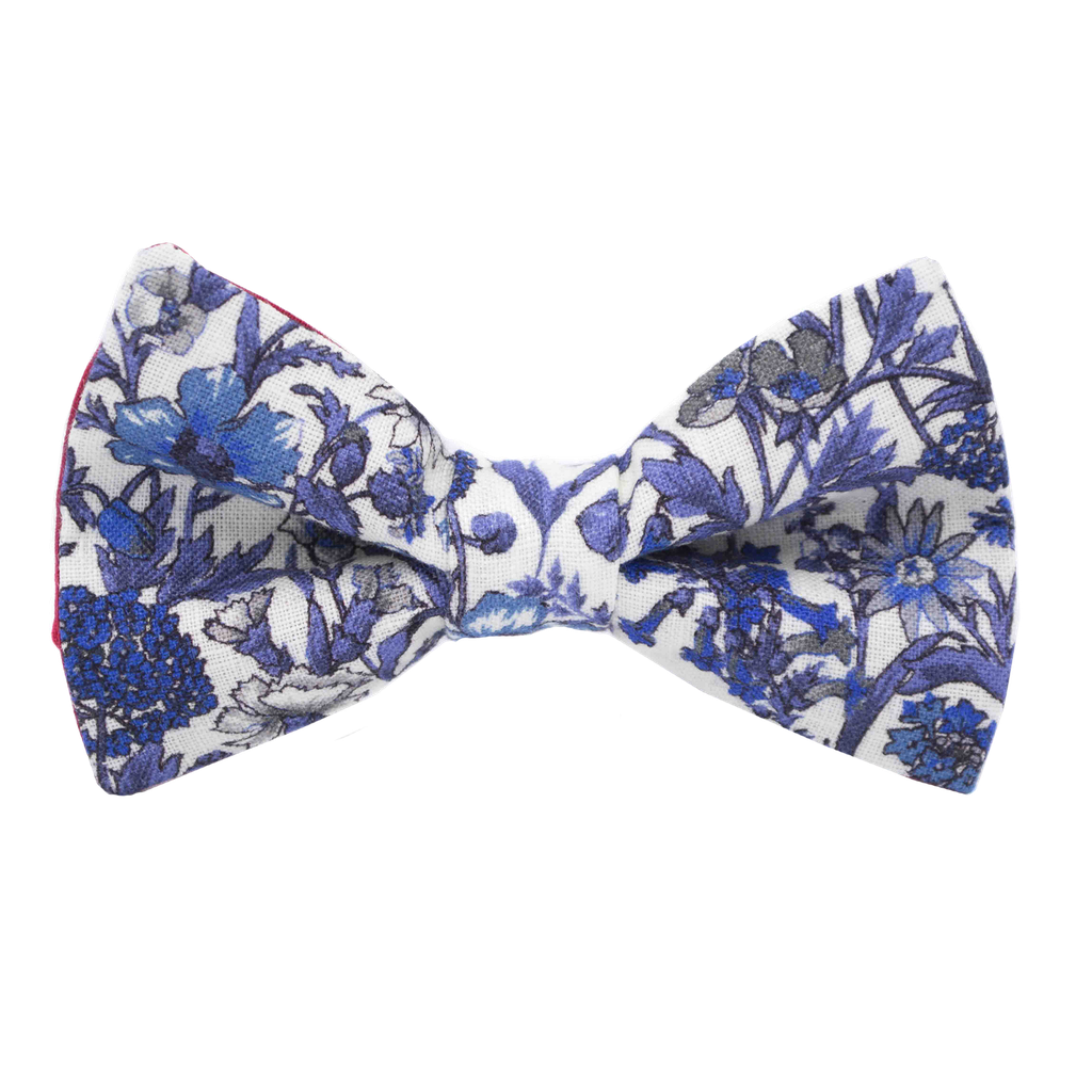 Noeud papillon Liberty lin "Rachel" bleu