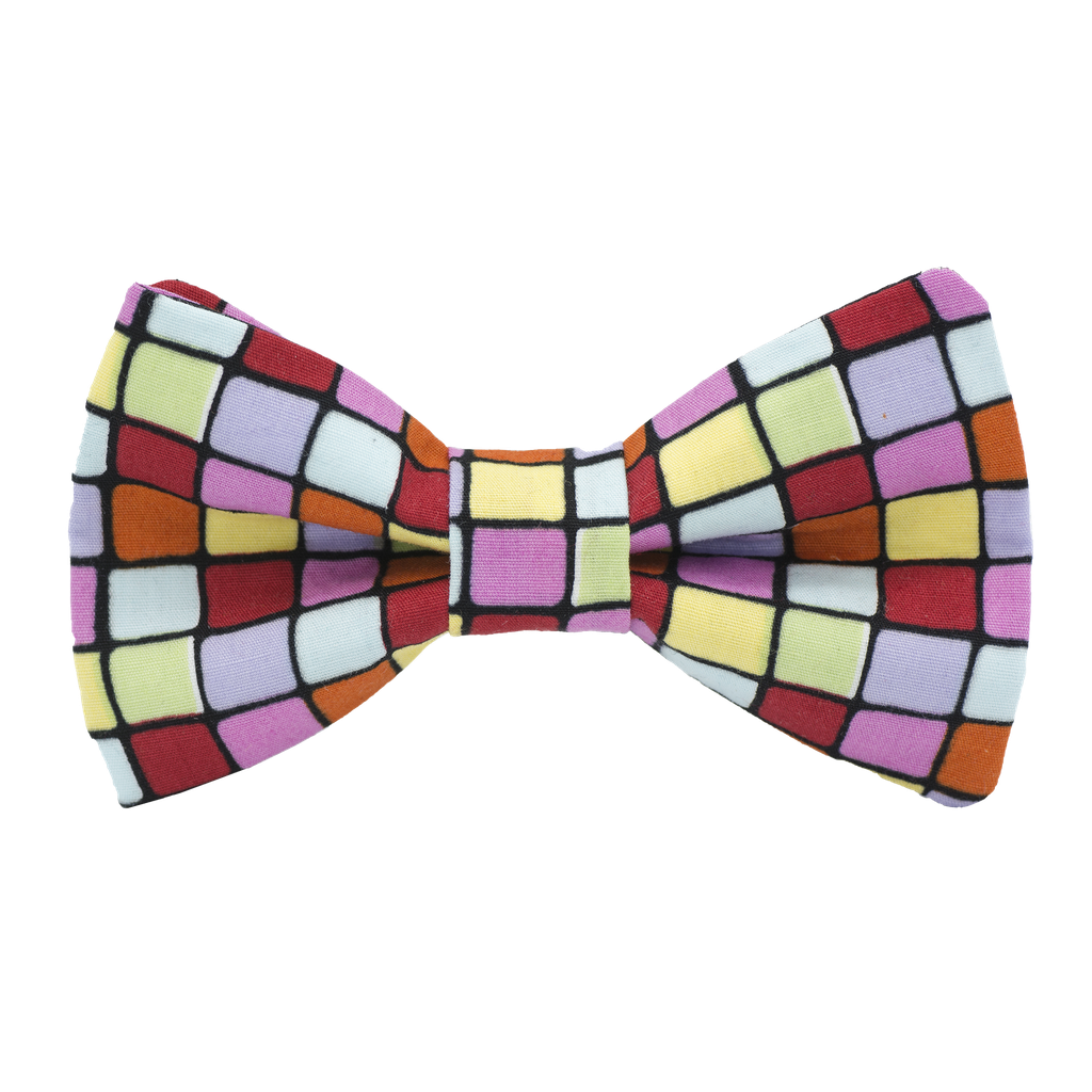 Noeud papillon "Saturday Night Fever" carrés colorés