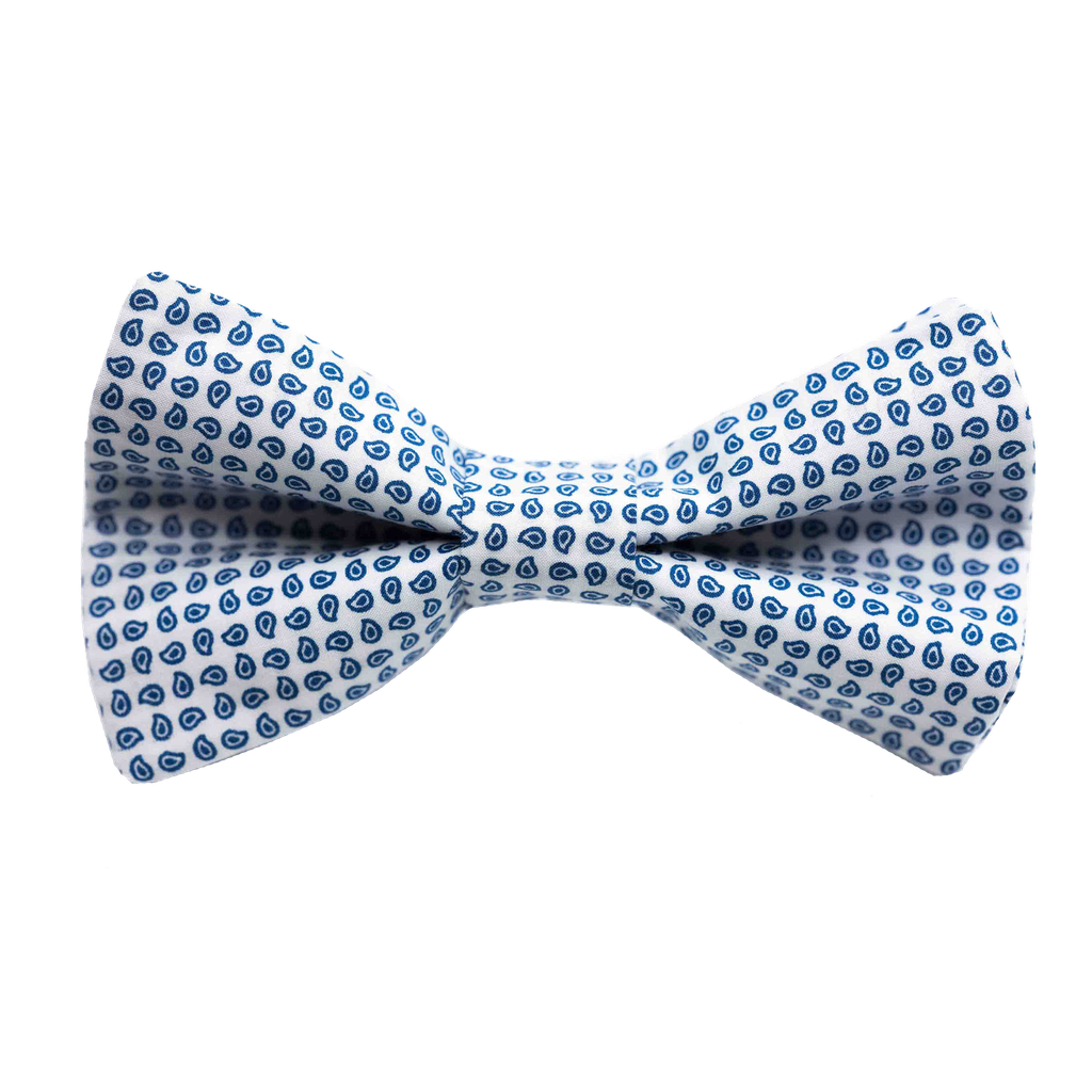 Noeud papillon "Ludwig" micro motifs cachemire bleus