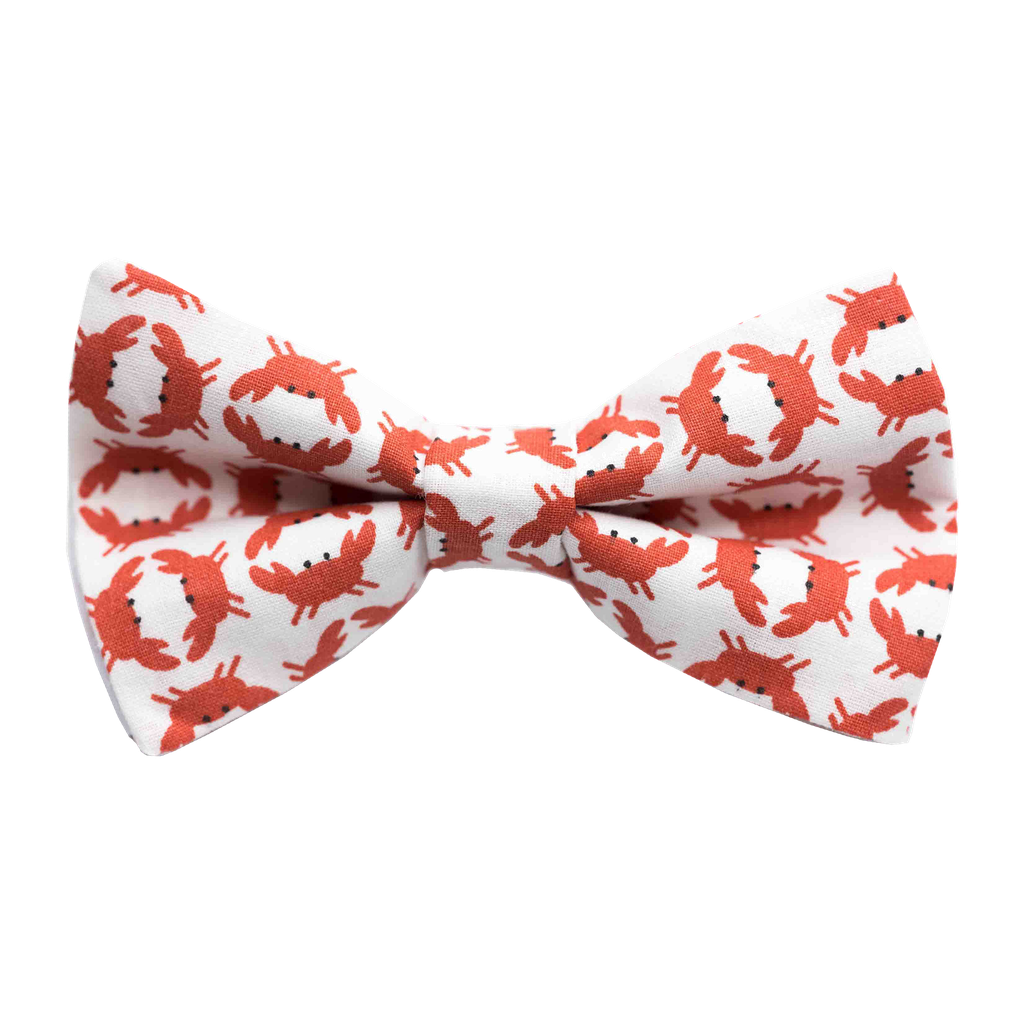 Noeud papillon "Krabby" crabes oranges sur fond blanc