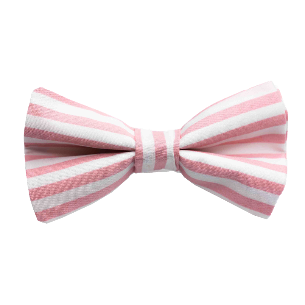 Noeud papillon "Deauville" rayures blanches et roses