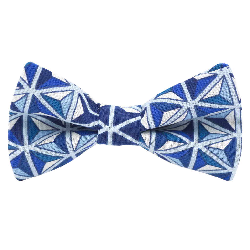 Noeud papillon japonais "Prisme" bleu