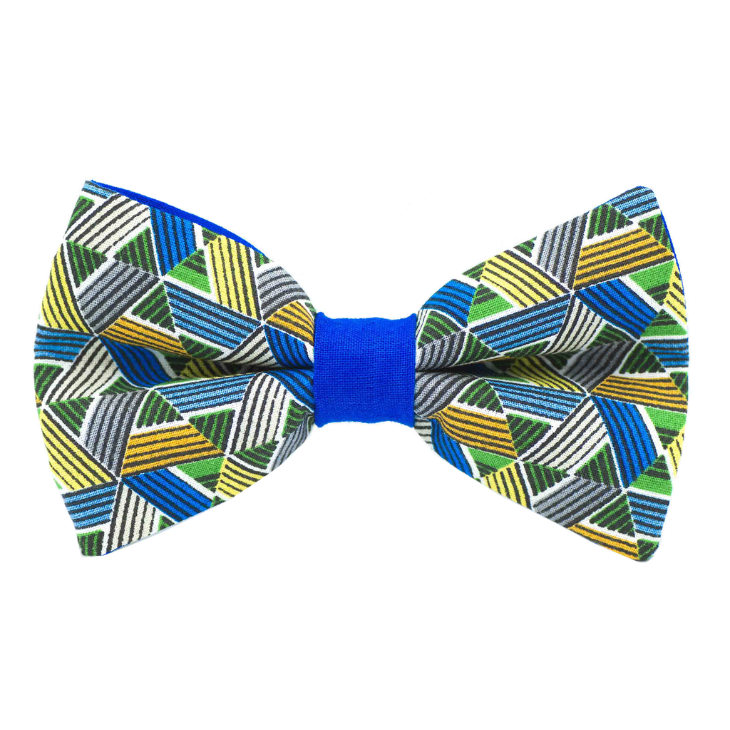Noeud papillon japonais "Kaléidoscope" bleu