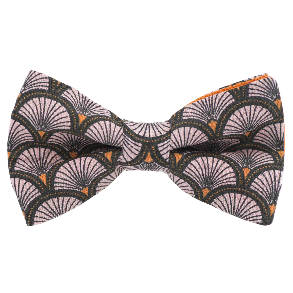 Noeud papillon japonais "Grands Éventails" rose