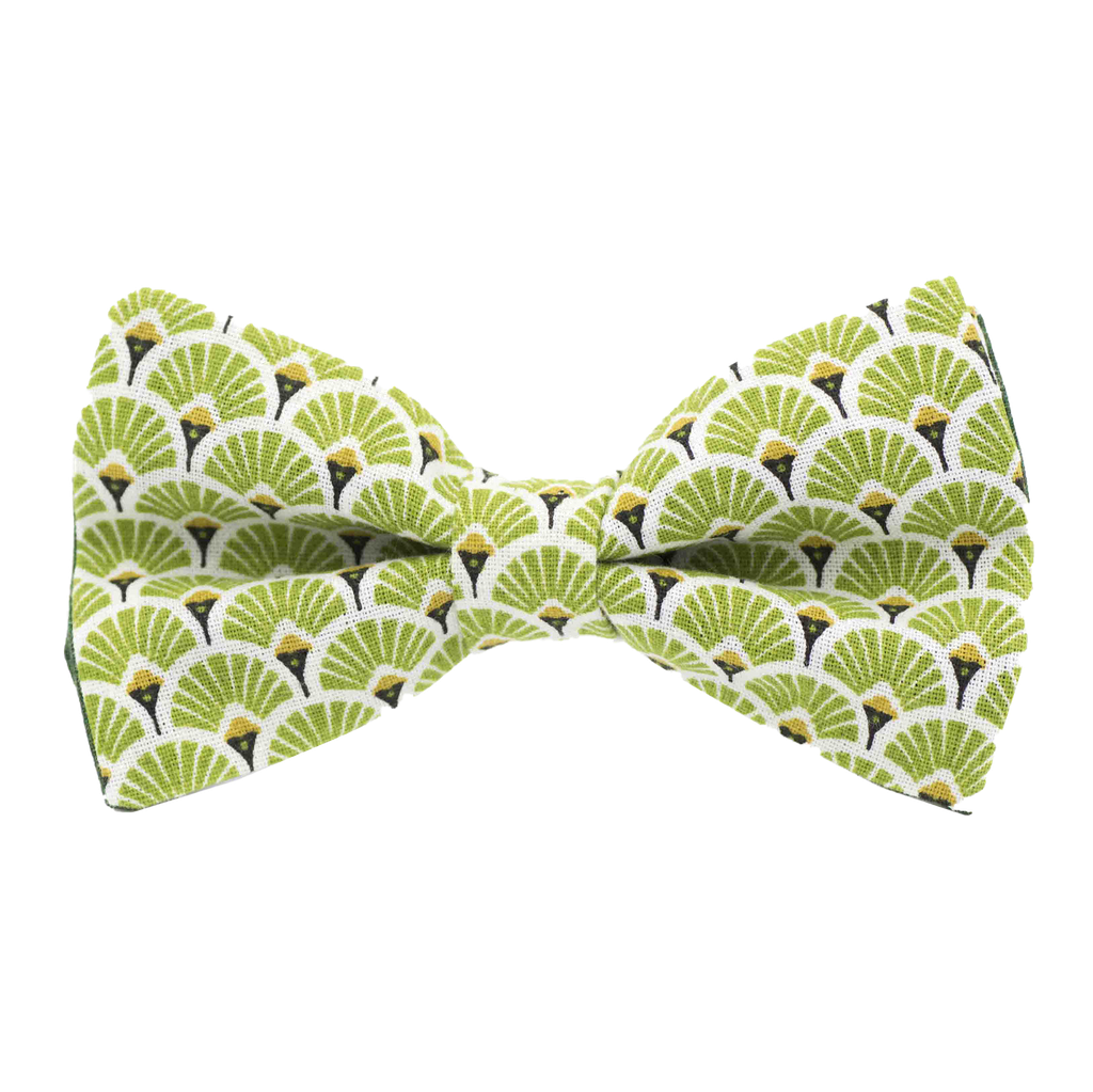 Noeud papillon japonais "Éventails" vert