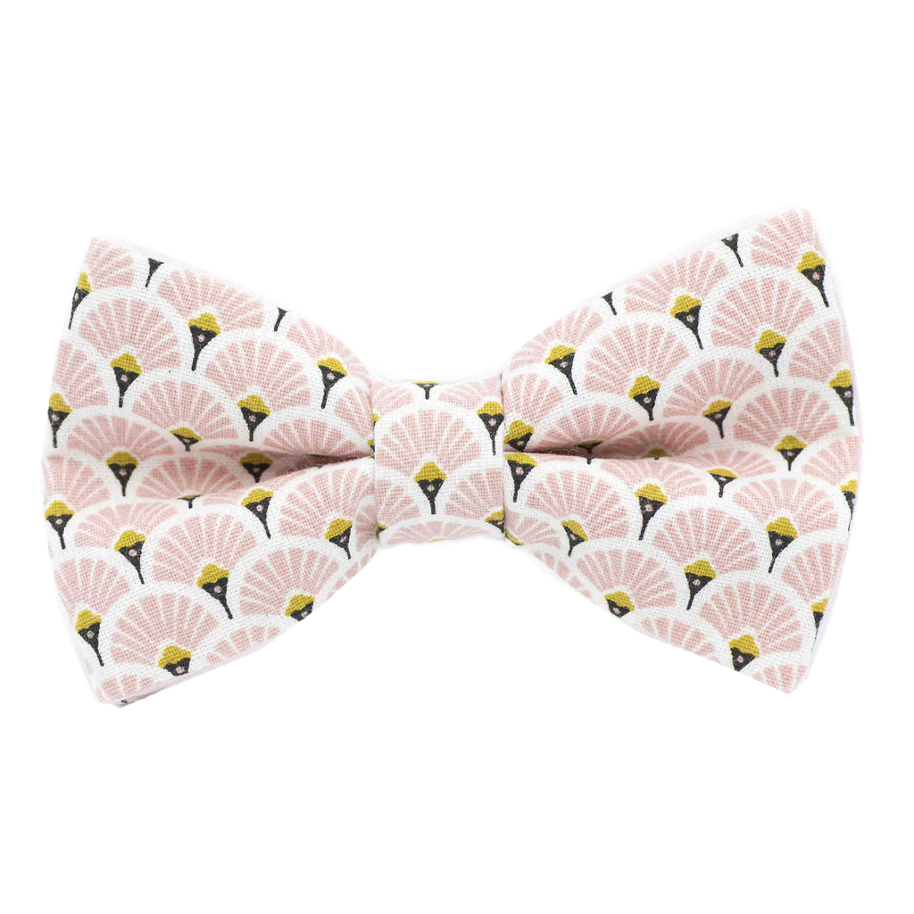 Noeud papillon japonais "Éventails" rose