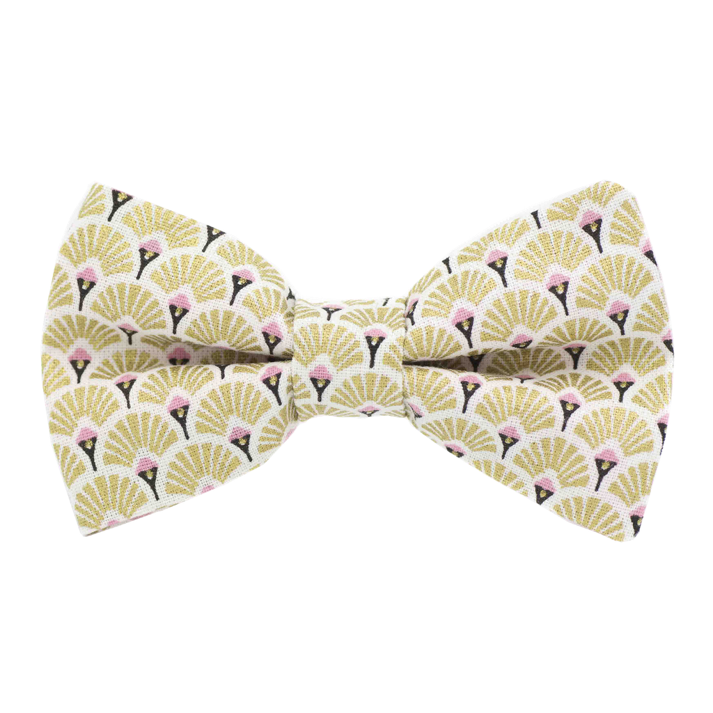 Noeud papillon japonais "Éventails" doré