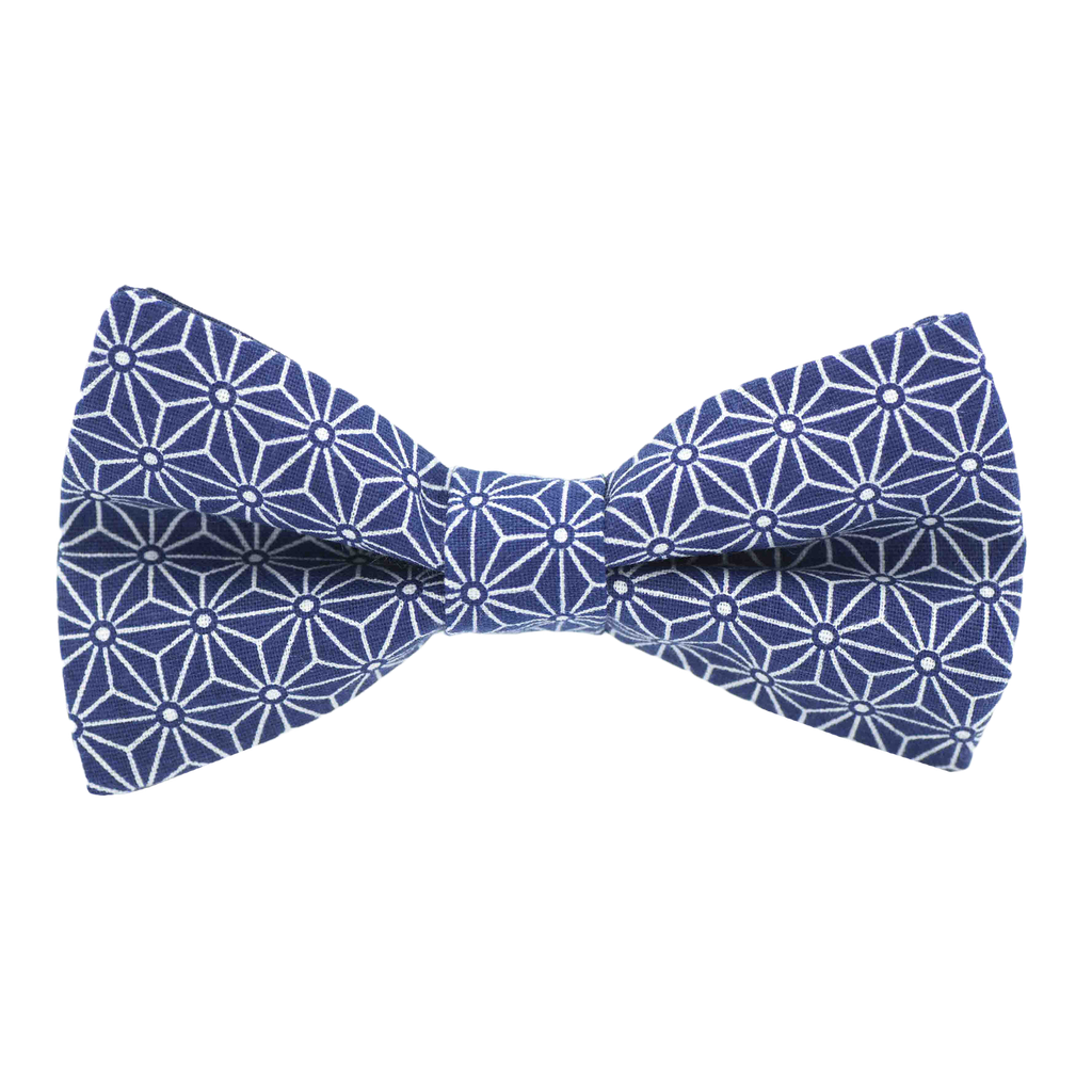 Noeud papillon japonais "Asanoha" bleu marine