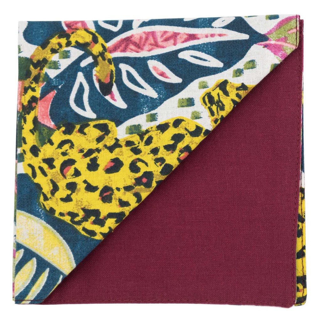 Pochette "Saga Africa" motifs végétaux multicolores