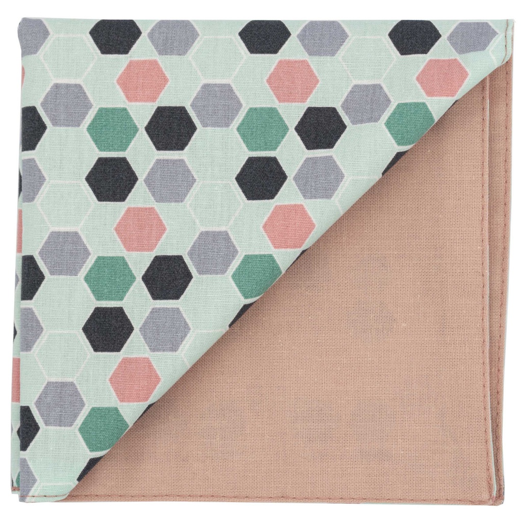 Pochette "Hexagone" vert d'eau