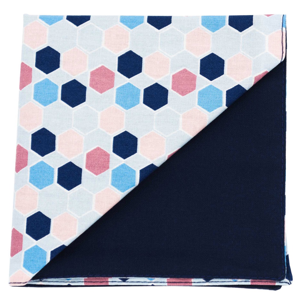 Pochette "Hexagone" bleu