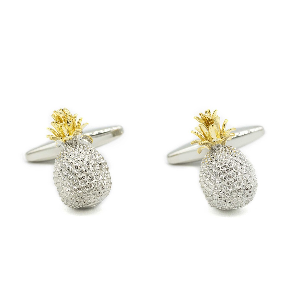 Boutons de manchettes "Ananas argenté"