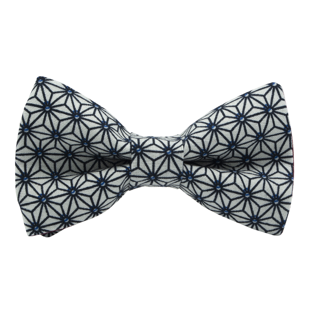 Noeud papillon japonais "Asanoha" gris