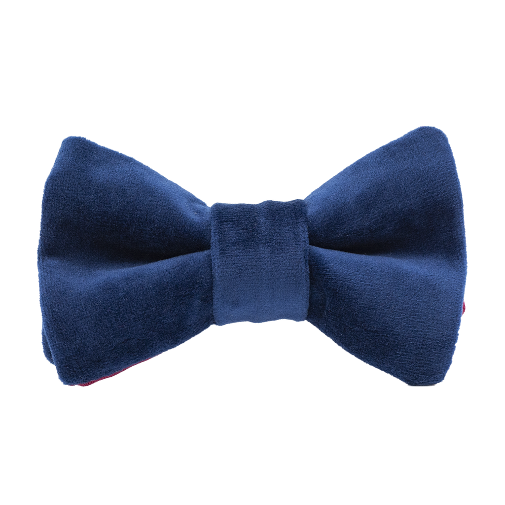 Noeud papillon uni en velours "Velvet" bleu marine