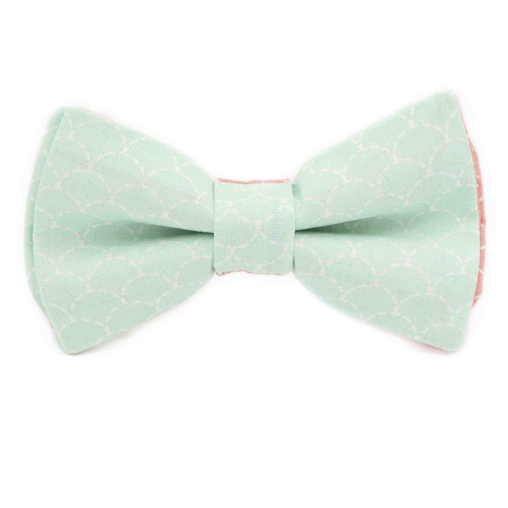 Noeud papillon "Ariel" vert d'eau écailles de poisson