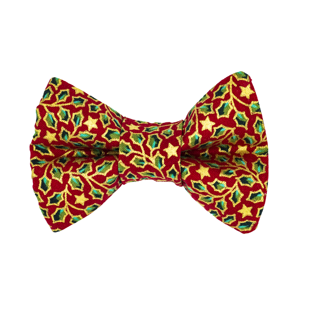 Noeud papillon enfant "Houx là là" rouge
