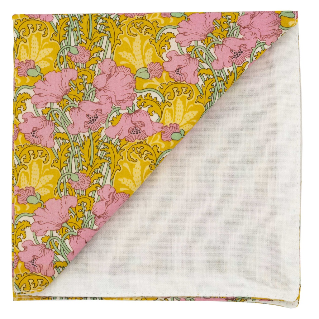 Pochette Liberty "Clementina" rose & jaune moutarde
