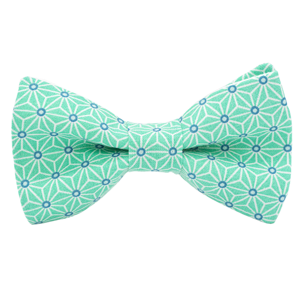 Noeud papillon japonais "Asanoha" vert piscine
