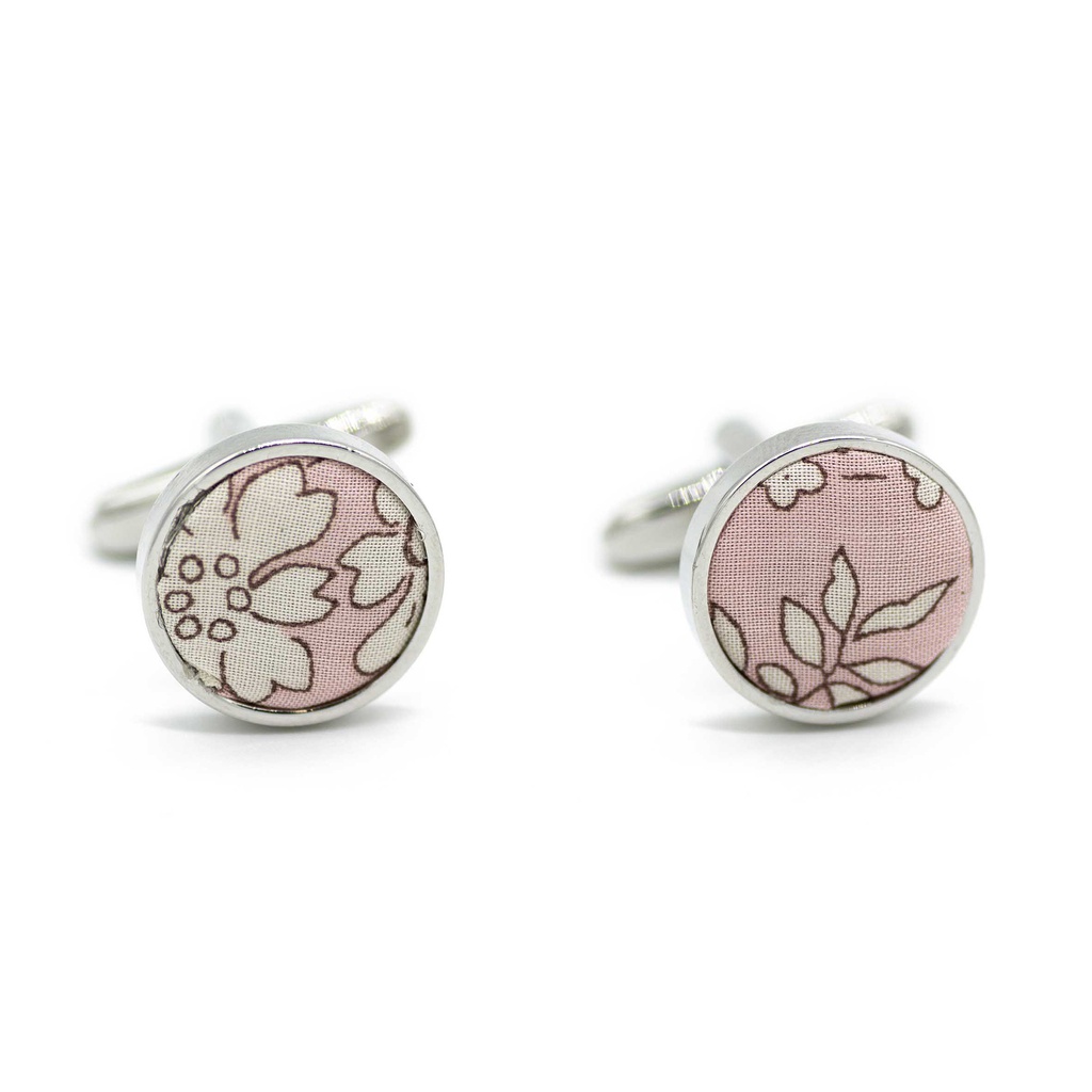 Boutons de manchettes Liberty "Capel" rose nude