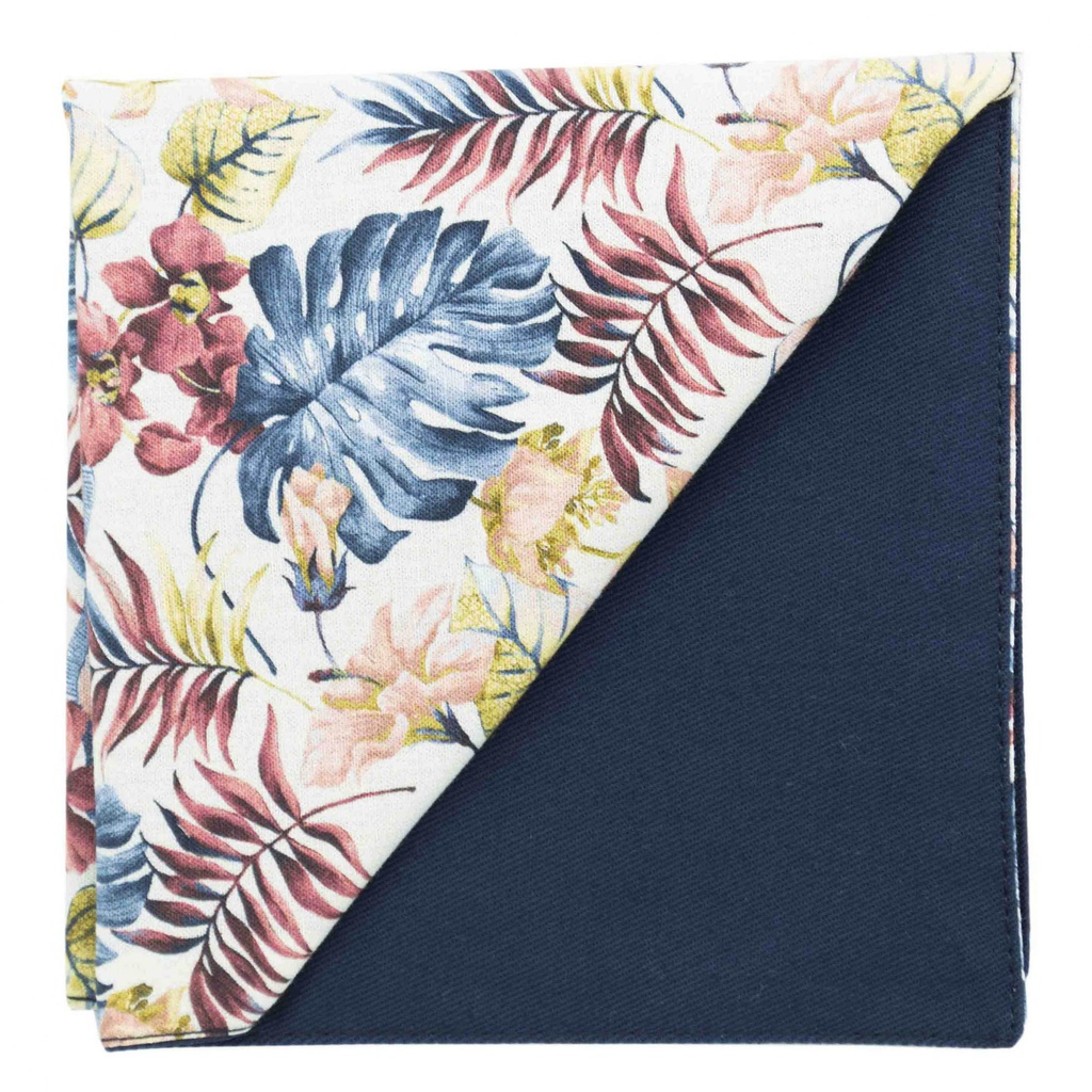 Pochette "Exotic" motifs exotiques bleus