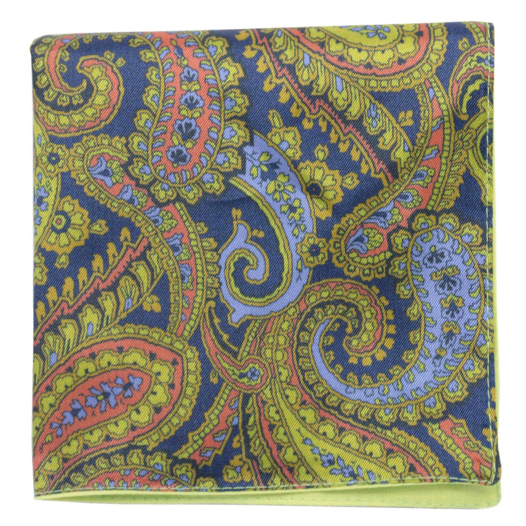 Pochette "Cashmere Wish" - motifs cachemire sur fond bleu