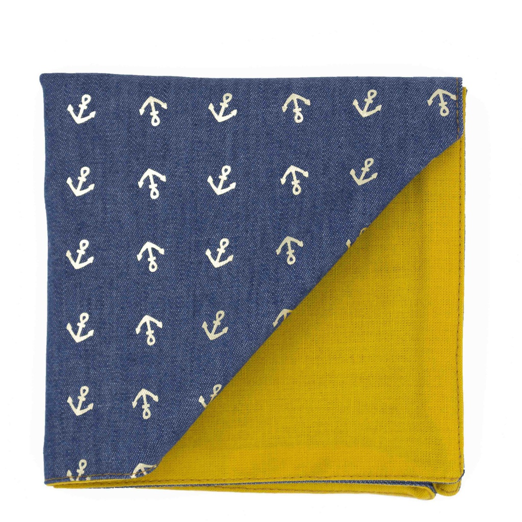 Pochette jean "Marin d'eau douce" ancres dorées